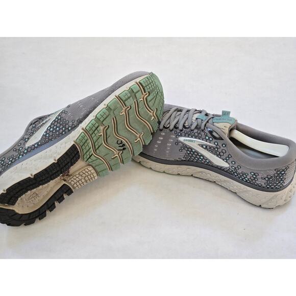 WOMENS BROOKS GLYCERIN 17 RUNNING SHOES SIZE 11 US GRAY BLUE SILVER - Picture 3 of 5
